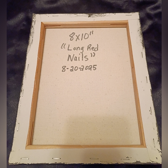 Modern Art Canvas with Long Red Fashion Nails Salon Decor Room Decor 8x10" - Picture 3 of 3